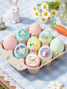 500张/卷 复活节兔子圆形贴纸标签,卡通复活节春季兔子图案标签贴纸,适用于笔记本电脑、水瓶、行李箱、电脑、手机等,复活节礼物装饰,复活节自粘贴纸,适用于DIY礼物、烘焙包装,复活节快乐活动派对包装贴纸,信封贴纸标签,包装封口贴,复活节装饰,礼物包装用品,复活节礼物,派对小礼品 - 復活節卡通 - 查看 6