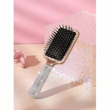 Ladies'  1: A High-Quality Artificial Gemstone Embedded Air Cushion Comb With A Long Handle, Used As A Hair Brush For Relaxing Massage On The Head, Hair Brush, Comb, Hair Accessory, Hair Product, Beauty And Hair Care Items For Salons, Travel Essentials, School Supplies, Travel And Vacation Necessities, Women's Hair Accessories, Brushes, Hair Brushes, Brushes, Combs, Side Combs, Edge Brushes, Hair Combing, Hair Combing Hair Strands, Mini Hair Brushes, Combing Brushes, Hair Brush Sets, Hair Products, Hair Accessories, Hair Tools, Hair Supplies, Hair Care, Curling Brushes, Hairdressers, Hairdresser Supplies, Hair Styling Equipment, Travel Essentials, Travel Necessities, Hairstyles, Hair Styling Services - 銀色 - 查看 2
