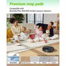 Bộ phụ kiện dành cho máy hút bụi robot iRobot Roomba Plus 405 Combo/505 Combo, bao gồm chổi chính, túi đựng bụi, cây lau nhà, bộ lọc, chổi cạnh và dụng cụ vệ sinh. - Nhiều màu - Xem 6