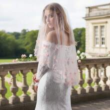 1pc Sweet Pink Floral Wedding Headpiece, Bridal Photo Prop For Valentine's Day - Multicolor - View 2