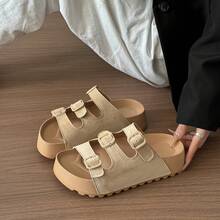 Sandalias de Playa Antideslizantes para Mujeres, Uso al Aire Libre, Verano 2025 Nuevas Zapatillas  de Suela Gruesa que Aumentan la Altura - azul claro - Ver 8