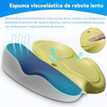 CYPNCojín para Coxis y Ciática Lumbar de Espuma Viscoelástica Cojín para Silla de Oficina de Espuma Viscoelástica Diseño Ergonómico con Centro Transpirable Funda Extraíble y Lavable Base AntideslizanteFashion - 219808278 - Ver 5