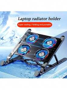 1pc Summer New Semiconductor Laptop Cooling Pad, Foldable Wind Cooling Laptop Stand, Laptop Computer Cooling Holder