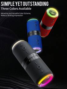 一对无线便携式磁吸式二合一RGB变色灯+织物网罩TWS蓝牙低音炮，支持蓝牙/TF卡/收音机播放模式 - 彩色 - 查看 2