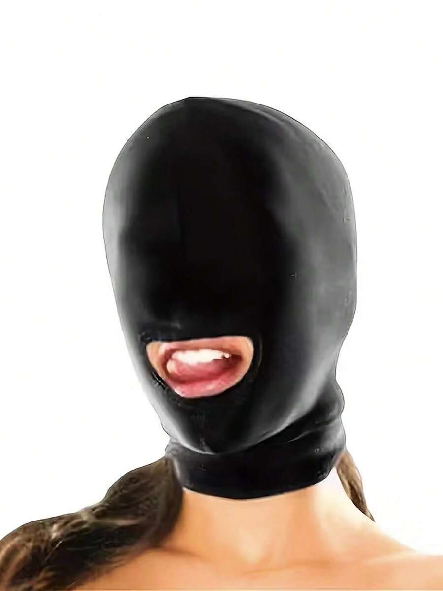 1pc Black Full Face Mask | Adjustable Soft Breathable Balaclava - Suitable For Cosplay, Costume Parties, All Seasons - Unisex Mask