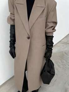 1 Pair 50cm Women's Long Leather Gloves, Warm PU Long Arm Sleeves Suitable For Daily Wear, Street, Party, Holiday, Cosplay, Valentine's Date - A - View 4