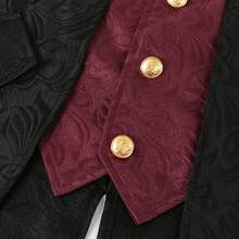 Men Party Stage Clothing - 酒紅色 - 查看 3