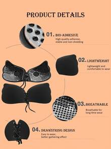 1pc/10pcs Invisible Lift Bra, Backless Strapless Invisible Bra, Reusable Skin-Friendly Waterproof Nipple Cover, Suitable For Women, Can Be Worn With Wedding/Party Dresses, Valentine's Day Gift - Multicolor - View 9