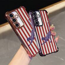 Drawing Pattern Phone Case, Suitable For IPhone 17/16/15/14/13/12 Pro/AIR/XR/XS And  S25/24/223/S22/FE/Plus Series Models. Made Of TPU Material, Equipped With Anti Drop And Cushioning Protection, It Is The Perfect Gift For Friends, Family, Children, Birthdays, Spring Festival Celebrations, Holidays, Boyfriends, Girlfriends, And Valentine's Day. - 金色 - 查看 4