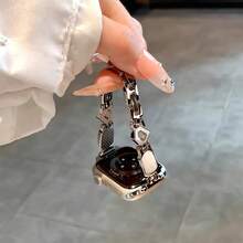 适用于 38mm/40mm/41mm/42mm/44mm/45mm/49mm 的闪亮金属表带，奢华独特的女士珠宝替换表带，适用于 Series 11/10/9/8/7/6/4/3/2/1 SE Ultra，长度可调节 - 彩色 - 查看 3