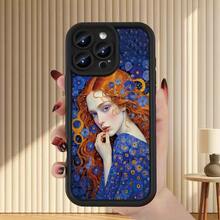 Una funda de teléfono con patrón de niña de las flores creativa y ranurada, adecuada para iPhone 16/15/14/13/12/11/Plus/Pro/Max - Diseño de moda creativa unisex, regalo para amigos, familia, novio, novia - Colores mixtos - Ver 5
