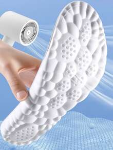 4D Latex Sport Insoles Oranger Soft High Elasticity Shoe Running Sole Arch Support Inserts Unisex 1pair - Light Grey - View 5