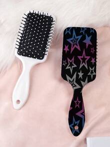 1pc Y2K Aesthetic Series Air Cushion Comb, Featuring Unique Y2K Style Elements Such As Cherry, Butterfly, Heart, Lip Print, Bow, Flower, Candy Patterns, Designed Delicately, Straight Hair Brush, Made Of PC+TPU Material. - Multicolor - View 16