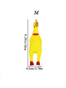 黄色橡胶吱吱叫小鸡玩具，新颖耐用，猫狗皆宜，完美礼物，趣味恶作剧玩具，互动咀嚼玩具，缓解压力 - 黃色 - 查看 12