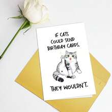 A Fun Cat Birthday Card With An Envelope, A Cute Cat Birthday Card, A Greeting Card, - Multicolor - View 5