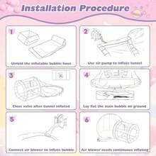 Casa inflable de burbujas de 10 pies con fondo de rebote casa de globos de burbujas con soplador de aire y bomba de aire cúpula inflable para fiesta - Transparente - Ver 3