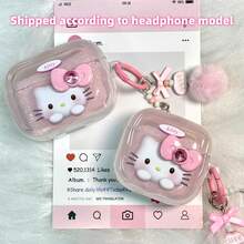 Sanrio Cute Bow Kitty Cat Pattern Soft TPU Protective Case Compatible With Airpods 2/3/Pro/Pro 2/Pro 3/ 4 - Multicolor - View 6