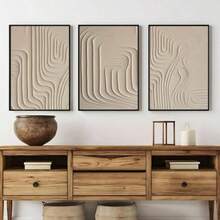 3 Tranh nghệ thuật trừu tượng trang trí tường - Tranh phong cách Bohemian tối giản hiện đại, tranh dọc không khung, phù hợp cho phòng khách, phòng ngủ, phòng làm việc tại nhà, ký túc xá - Trang trí nhà cửa thời trang, tông màu trung tính, trang trí tường. - Nhiều màu - Xem 4