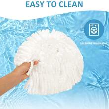 6 Pack Spin Mop Replacement Heads Compatible For Oceda EasyWring 1 Tank Bucket System, Microfiber Mop Replace Head Refills For Hardwood Floor Cleaning (Not For 2 Tank) - 白色 - 查看 5