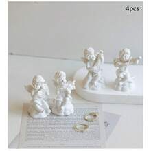 1件/4件/8件套迷你树脂天使雕像摆件及迷你罗马柱，可爱天使雕塑音乐盒，适合摆放在书架、办公桌、卧室，是节日礼物、宗教家居装饰、洗礼婚礼祭坛布置、圣诞天使礼物的完美之选。 - 彩色 - 查看 10