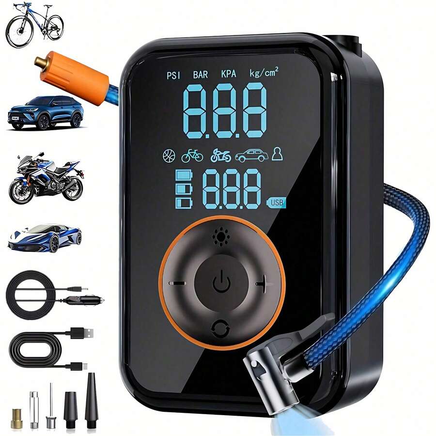 Mini Tire Inflator Portable Air Compressor - Car Accessories, Wireless ...