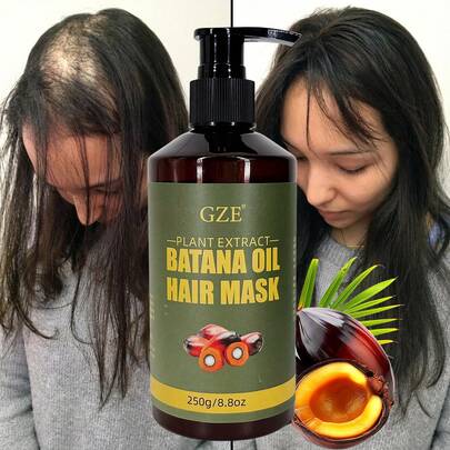 Mascarilla capilar de aceite de plátano GZE - Reparación profunda para cabello dañado y seco - Hidratación intensiva - Apta para cabello encrespado y rizado - Nutritiva y fortalecedora