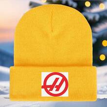 1 Piece, "Haas" Printed Knit Hat, Haas Team Couple's Warm Hat, Suitable For Autumn And Winter Comfort, Casual Holiday Gift, Everyday Accessory, Unisex, Fashionable , Versatile Knit Hat, Cold Hat, Warm Hat. - 亮黃的 - 查看 13