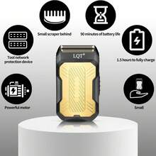 LQT 1/2/3 件套，专业男士理发器和电动剃须刀套装，USB 充电式液晶显示屏理发器，无线理发器和胡须修剪器，理发店或家庭使用最佳选择，父亲节礼物，男士礼物 - 彩色 - 查看 9