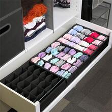 1 Piece 24 Compartment Foldable Drawer Storage Box - Fabric Organizer Bins For Underwear, Socks, Cables And Remote Controls - Space Saving Closet Storage Boxes With Clear Lids, No Power Needed, Underwear Organizer, Sock Organizer, Clear Lid Design, Sturdy Structure, Drawers For Organizing/Storing Clothes, Underwear Storage Box, Clothes Storage Box, Wardrobe, Storage Boxes - Multicolor - View 2