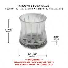 GorillaOutdoor Almohadillas para Orejas bereber para Muebles con Funda Transparente Paquete de 4 Deslizadores para Muebles de Exterior para Patas Redondas y cuadradas, Grande - UniversalGrande4 - Ver 2