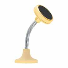 Aquarius Car Spring Magnetic Holder Gold, Adjustable Magnetic Phone Mount With Flexible Spring Arm, Strong Grip Smartphone Holder For Dashboard And Air Vent, Hands-Free Driving Accessory - Gold - View 1