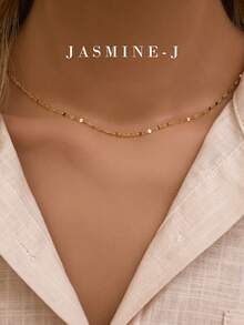 1pc S925 Sterling Silver Lip Chain Necklace, Gold Chain, Stylish And Unique Men's And Women's Necklace, Unisex, Made Of Sterling Silver, Can Be Paired With A Pendant, Simple Chain For Layering, Suitable For Everyday Wear, A Great Gift For Her/Him.