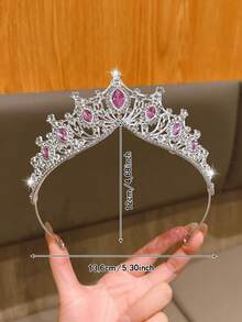 1个银色皇冠发箍，时尚优雅的皇冠发饰，适合生日和日常表演 - 彩色 - 查看 7