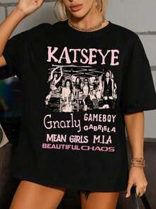 Katseye Beautiful Chaos Tracklist Shirt, Katseye Kpop Shirt, Katseye Gnarly Shirt, Gabriela Shirt, K - 黑色 2 - 查看 6