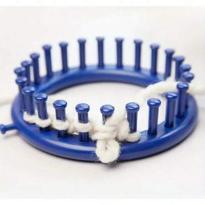 4pcs Circular Knitting Machine Set - 1 Plastic Knitting Loom Craft Kit With 2 Yarn Needles And 1 Crochet Hook, For Hats, Scarves, Shawls, Socks, Scarf Making Tools, Knitting Tools, Crochet, Easy To Operate, Multipurpose, Suitable For Knitting Kits, Sweater Making, Yarn Crafts, Embroidery, Crochet Kits, Adult Crafts, DIY Manual Activities, Home Entertainment, Clothing Accessories, Grandmother Gifts, Handmade Gifts, Valentine''s Day Gifts