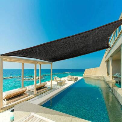 1 قطعة شبكة ظل عالية الجودة (مع سلك خرز) - غطاء للمطر، مناسبة لحمامات السباحة والأفنية - حماية من الأشعة فوق البنفسجية 65-75٪، مظلة خارجية مثالية للفناء والأفنية والمرآب والحديقة الجنة، مع الحبال.