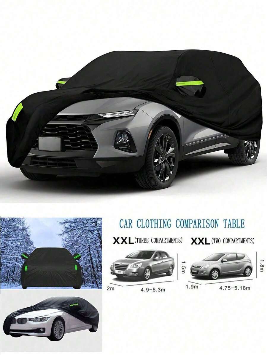 Heavy Duty Waterproof Full Car Cover, Made Of PEVA Material, Provides Ultimate Protection Against Rain, Snow, UV Rays, And Dust