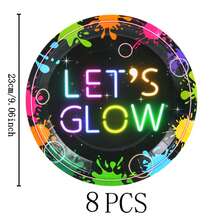 Graffiti Happy Birthday Disposable Tableware Set, 7/9 Inch Party Plates, Disposable Paper Plates And Cups Suitable For Holidays, Weddings, Engagements, Weddings, Birthdays, Parties, Celebration Events - Multicolor - View 7