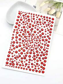 2 miếng dán đá quý màu đỏ lấp lánh, thích hợp cho các bữa tiệc khiêu vũ, trang điểm, trang trí đá quý, phong cách Y2K, trang sức tự làm cho mắt và mặt tại lễ hội âm nhạc, quà tặng ngày Valentine. - Đỏ - Xem 4