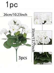 1/2/4pcs Artificial Geranium Shrub - Realistic Pink Flowers With Green Leaves, Suitable For Indoor And Outdoor Decor, Great For Garden, Porch, Patio, Window Box And Hanging Planter, Maintenance-Free Artificial Outdoor Floral Shrub