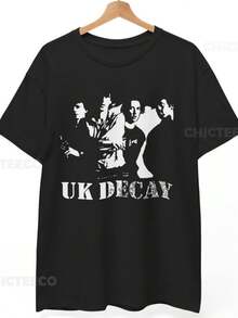 UK Decay T-Shirt Gothic Rock Post-Punk 80s Batcave Music Unisex Tee - 黑色 - 查看 1