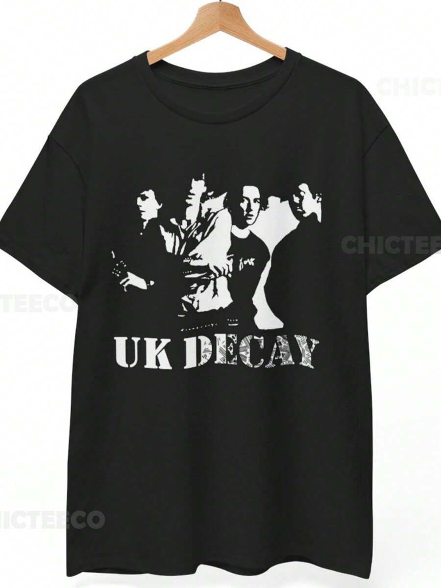 UK Decay T-Shirt Gothic Rock Post-Punk 80s Batcave Music Unisex Tee - 黑色 - 查看 1