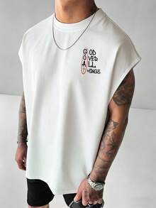 Summer Men's Casual Versatile Simple English Slogan Printed Plus Size Tank Top