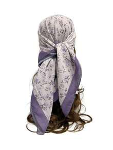 1条新款水钻碎花土耳其雪纺围巾，时尚头巾 - 彩色 - 查看 3