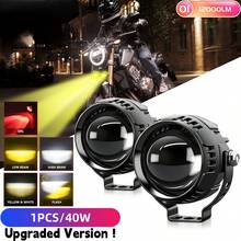 Multi-Mode Super Bright Dual Color LED Headlight With Extra Lens + Red Demon Eyes & Strobe Warning, For Motorcycle, SUV, Car, Off-Road Vehicles - A - View 2