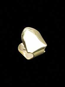 Colección 2026 de joyería fina - Set de 2 piezas de dientes de oro liso con corazón hueco y diamante, moda callejera diaria y fresca - Oro-8 - Ver 3