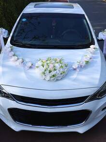 1 Set Wedding Car Decoration Kit, Wedding Flower Garland, Car Decor For Wedding Ceremony