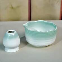 4-5件套陶瓷茶具，独特的中国抹茶茶具，配有窑烧茶杯，适合居家、招待客人和馈赠亲友，茶具，茶道用品 - 漸層色 - 查看 4