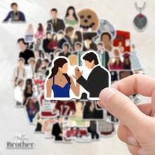 50pcs Vampire Diary Stickers - Enigmatic Small-Town Character & Vibe Decals For Car, Luggage & Water Bottle, Fandom Must-Have - Multicolor - View 2