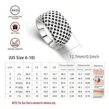 Anel de Prata 925 com Céu Estrelado Incrustado de Zircônia Preta para Mulheres - Prata - Visão 4